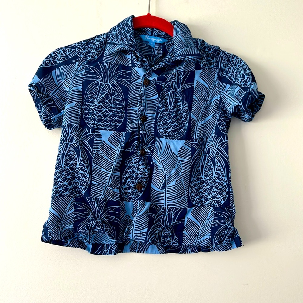 Blue Ginger |Pineapple Boys Hawaiian shirt sz 4